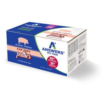 Answers Detailed Patties Pork Raw Dog Food 4 lb