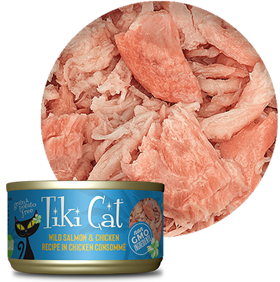 Tiki Cat - Napili Luau Wild Salmon & Chicken in Chicken Consommé