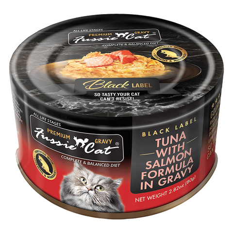 Fussie Cat - Black Label Tuna with Salmon in Gravy - Wet Cat Food - 2.82oz