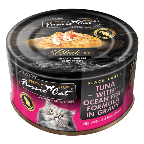 Fussie Cat - Black Label Tuna with Ocean Fish in Gravy - Wet Cat Food - 2.82oz