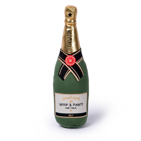 Chewffon - Plush Champagne Bottle Squeaky Dog Toy