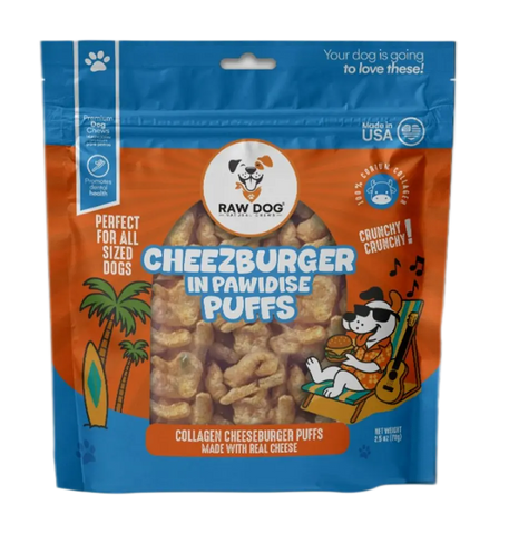 Raw Dog - Beef Collagen Puffs Cheezeburger Flavor Treats