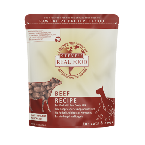 Steve's Real Food - Beef Nuggets - Freeze-Dried Dog Food - 1.25 lb