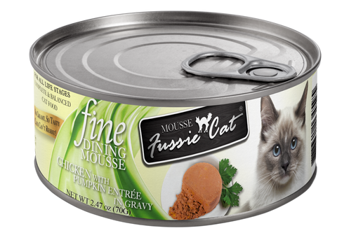 Fussie Cat - Fine Dining Mousse Chicken with Pumpkin  - Wet Cat Food - 2.47oz