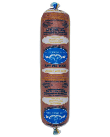 Blue Ridge Beef - Frozen Chicken with Bone Chub - Raw Dog Food - 2 lb (Local Delivery Only)