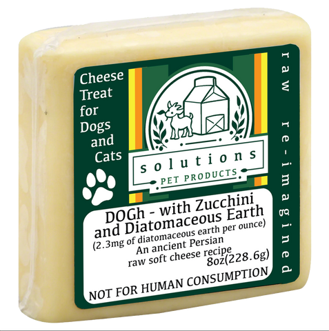 Solutions Pet Products -  Goat Milk Cheese DOGh with Diatomaceous Earth & Zucchini 8oz (PRE-ORDER-Local Delivery Only)