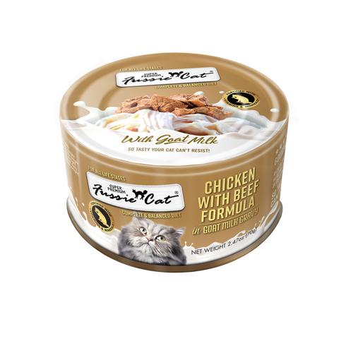 Fussie Cat - Premium Chicken with Beef in Goat's Milk  - Wet Cat Food - 2.47oz