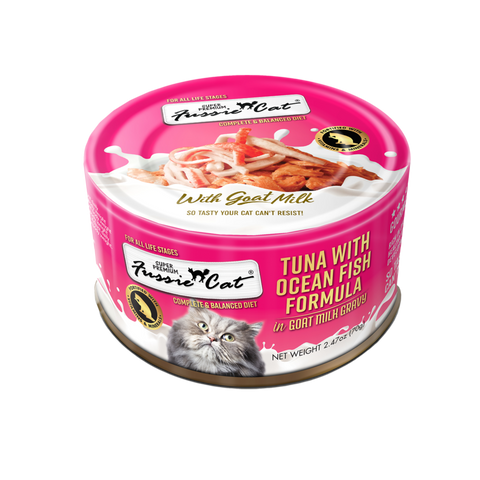 Fussie Cat - Premium Tuna with Ocean Fish in Goat's Milk  - Wet Cat Food - 2.47oz