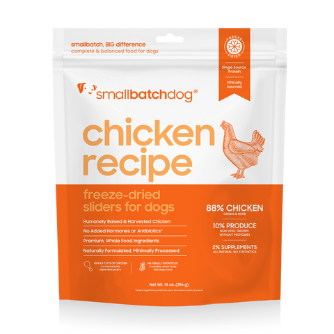 Small Batch - Chicken Sliders - Freeze-Dried Dog Food - Various Sizes