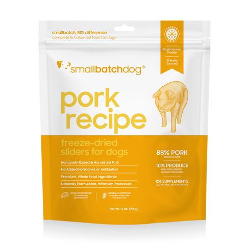 Small Batch - Pork Sliders - Freeze-Dried Dog Food - 14oz