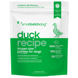 Small Batch - Frozen Duck Batch Patties - Raw Dog Food - 6 lb (Local Delivery Only)