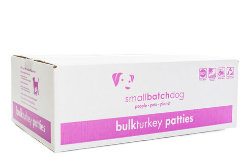 Small Batch - Turkey Patties Bulk Box - Raw Dog Food - 18 lb (PRE-ORDER-Local Delivery Only)