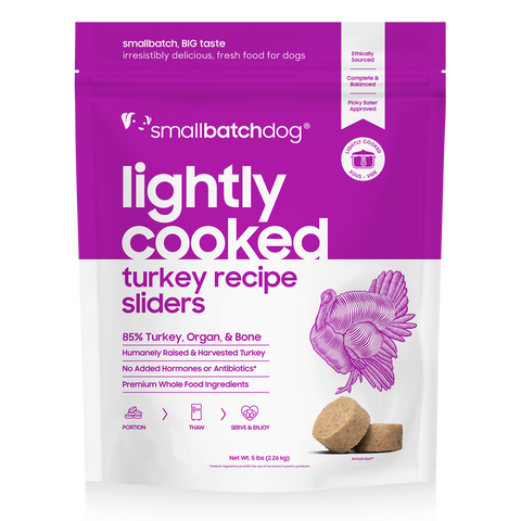 Small Batch - Lightly Cooked Turkey Batch - Gently Cooked Dog Food - Various Sizes (Local Delivery Only)