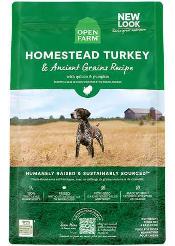 Open Farm - Homestead Turkey & Ancient Grains - Dry Dog Food - Various Sizes (PRE-ORDER)