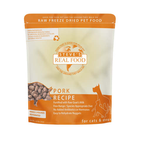 Steve's Real Food - Pork Nuggets - Freeze-Dried Dog Food - 1.25 lb