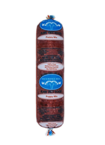 Blue Ridge Beef - Frozen Puppy Mix with Bone (Fine) Chub - Raw Dog Food - 2 lb (Local Delivery Only)
