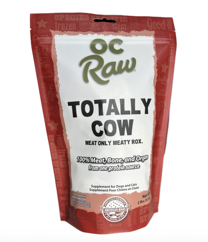 OC Raw - Frozen Totally Cow Meat Only Meaty Rox - Raw Dog Food - 2 lb (Local Delivery Only)