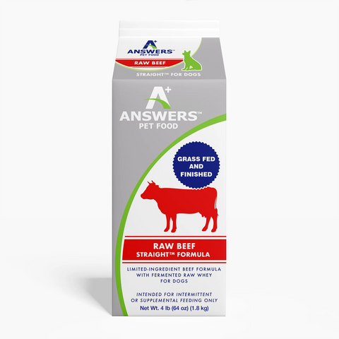 Answers - Straight Beef - Frozen Raw Dog Food - 4 lb (Local Delivery Only)