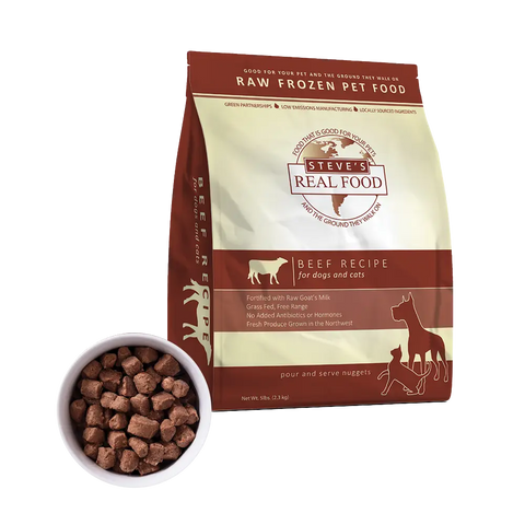 Steve's Real Food - Beef Nuggets - Raw Dog Food - Various Sizes (Local Delivery Only)