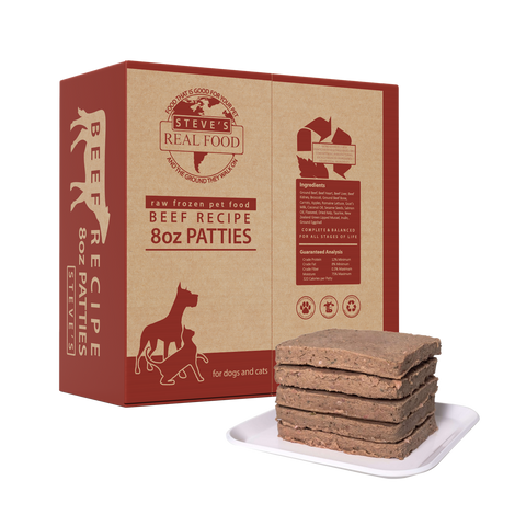 Steve's Real Food - Beef Patties - Raw Dog Food - 14 lb (PRE-ORDER-Local Delivery Only)