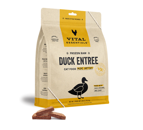 Vital Essentials - Duck Entree Mini Patties - Raw Cat Food - 28 oz