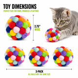 Smokey's Stash - Plush Pom Cat Balls with Bells Cat Toy