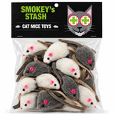 Smokey's Stash - Rabbit Fur Mice Cat Toy