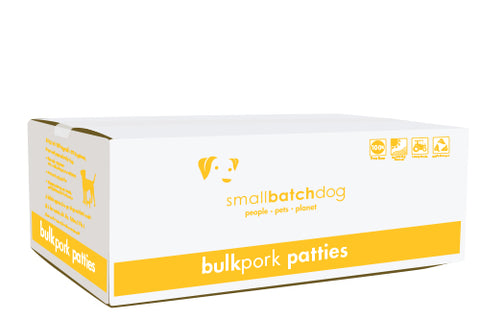 Small Batch - Frozen Pork Batch Patties - Raw Dog Food - 18 lb (PRE-ORDER-Local Delivery Only)