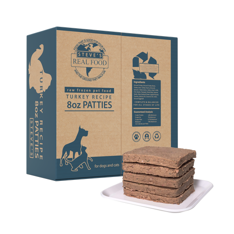 Steve's Real Food - Turkey Patties - Raw Dog Food - 14 lb (PRE-ORDER-Local Delivery Only)