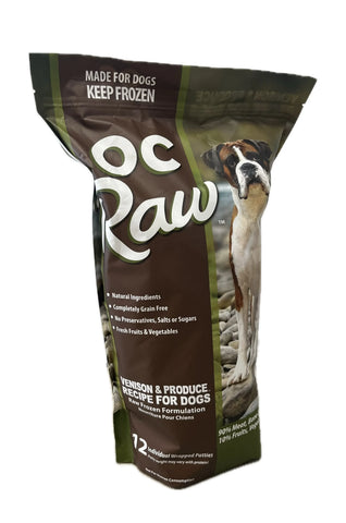 OC Raw - Frozen Venison & Produce Patties - Raw Dog Food - Various Sizes (Local Delivery Only)