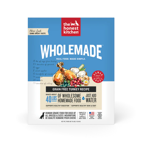 The Honest Kitchen - Wholemade Grain-Free Dehydrated Turkey - Dehydrated Dog Food - Various Sizes