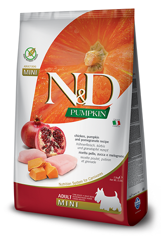 Farmina - N&D Pumpkin, Chicken & Pomegranate Adult Mini - Dry Dog Food - Various Sizes