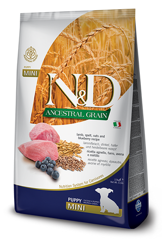 Farmina - N&D Ancestral Grain Lamb & Blueberry Puppy Mini - Dry Dog Food - 5.5lb