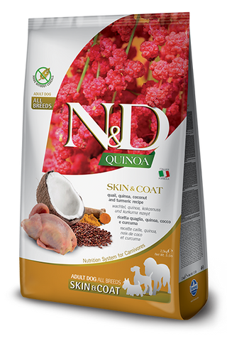 Farmina - N&D Quinoa Functional Skin & Coat Quail - Dry Dog Food - Various Sizes