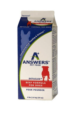 Answers - Detailed Beef  - Raw Dog Food - Various Sizes (Hillsborough County FL Delivery Only)