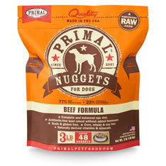 Primal - Beef Nuggets - Raw Dog Food - 3 lb (Local Delivery Only)