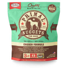 Primal - Chicken Nuggets - Raw Dog Food - 3 lb (Local Delivery Only)