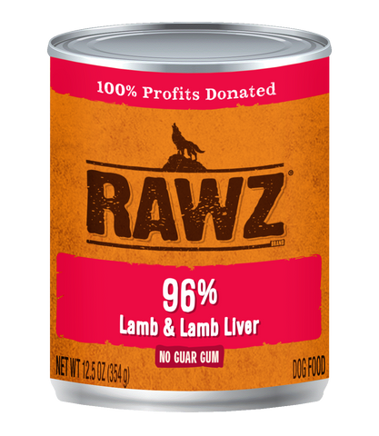 RAWZ - 96% Lamb & Lamb Liver - Wet Dog Food - 12.5 oz