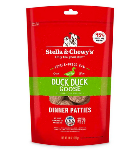 Stella & Chewy's - Duck Duck Goose Dinner Patties - Freeze-Dried Dog Food - Various Sizes