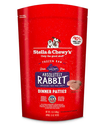 Stella & Chewy's - Absolutely Rabbit Dinner Patties - Raw Frozen Dog Food - Various Sizes (Hillsborough County FL Delivery Only)