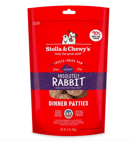 Stella & Chewy's - Absolute Rabbit Dinner Patties - Freeze-Dried Dog Food - Various Sizes