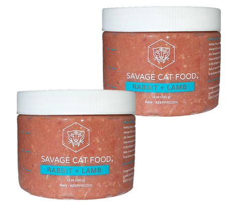 Savage Cat - Rabbit & Lamb - Raw Cat Food - 12oz
