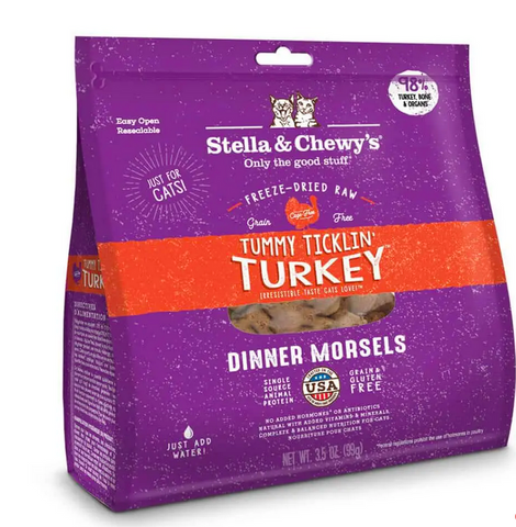 Stella & Chewy's - Tummy Ticklin’ Turkey Dinner Morsels - Freeze-Dried Cat Food - 18oz
