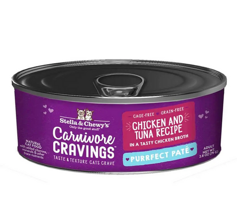 Stella & Chewy's - Carnivore Cravings Purrfect Paté Chicken & Tuna - Wet Cat Food - 2.8oz