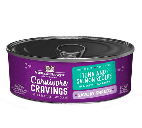 Stella & Chewy's - Carnivore Cravings Savory Shreds Tuna & Salmon - Wet Cat Food - 2.8oz