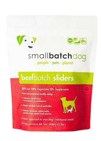 Small Batch - Beef Batch Sliders - Raw Dog Food - 3 lb (Hillsborough County FL Delivery Only)