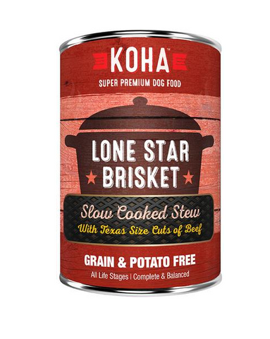 KOHA - Lone Star Brisket with Texas Size Cuts of Beef Slow Cooked Stew - Wet Dog Food - 12.7 oz