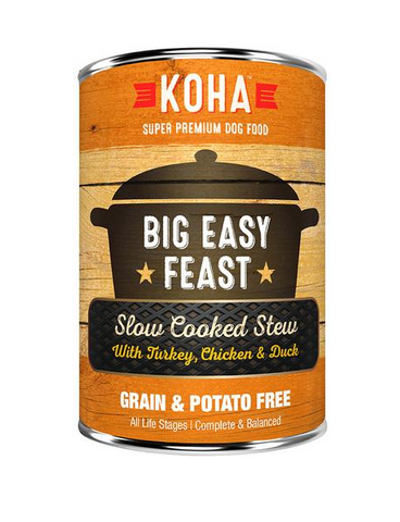 KOHA - Big Easy Feast with Turkey, Chicken, & Duck Slow Cooked Stew - Wet Dog Food - 12.7 oz