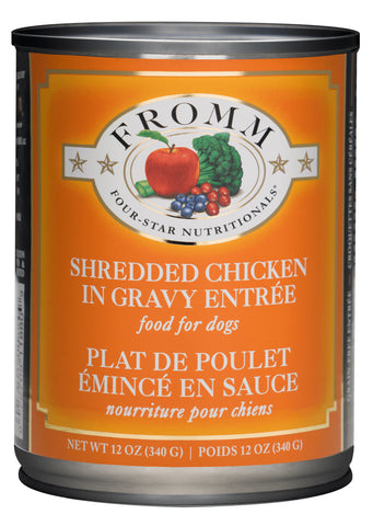 Fromm - Four-Star Shredded Chicken in Gravy Entree - Wet Dog Food - 12oz