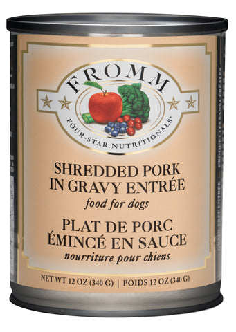 Fromm - Four-Star Shredded Pork in Gravy Entree - Wet Dog Food - 12oz